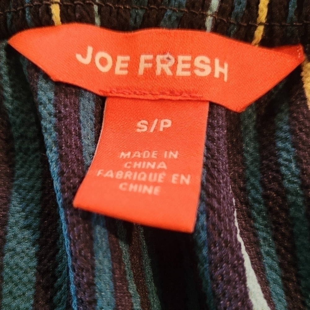 JOE FRESH Sleeveless, Tassle Cinched Waist, Ruffle Neckline Dress, Size Small - Picture 9 of 11